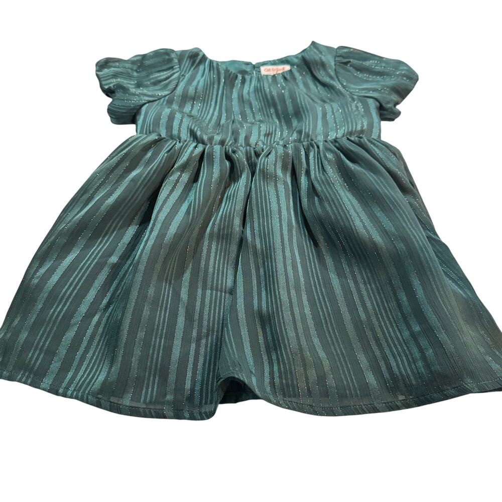Cat & Jack Teal Striped Kids Formal Dress